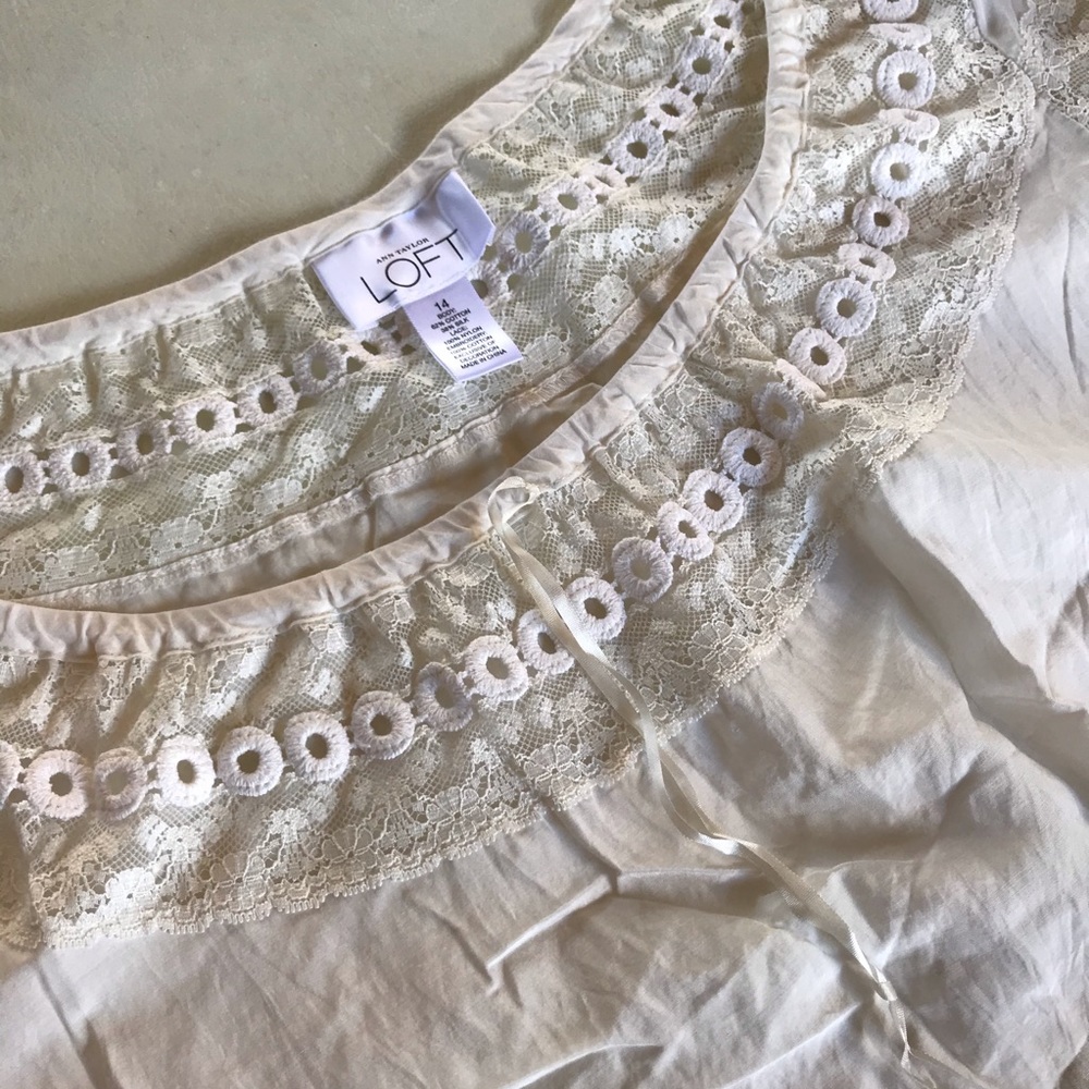 White Blouse LOFT Size 14